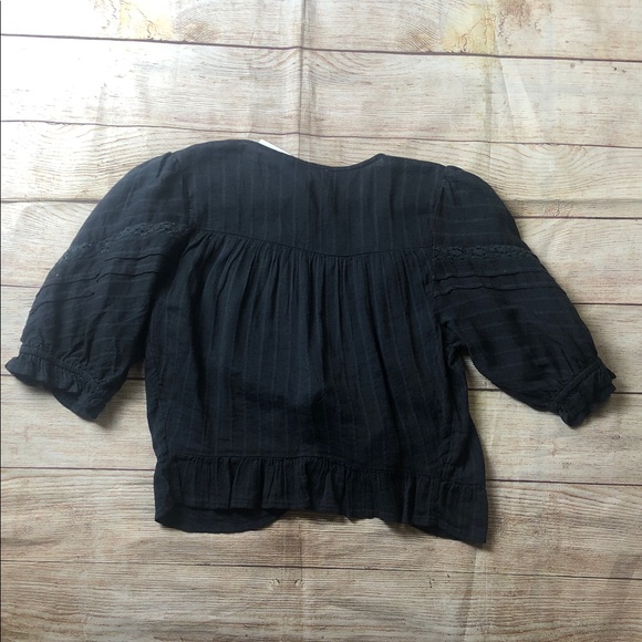 American Eagle Outfitters Black Tie-Front Blouse - Picture 8 of 8